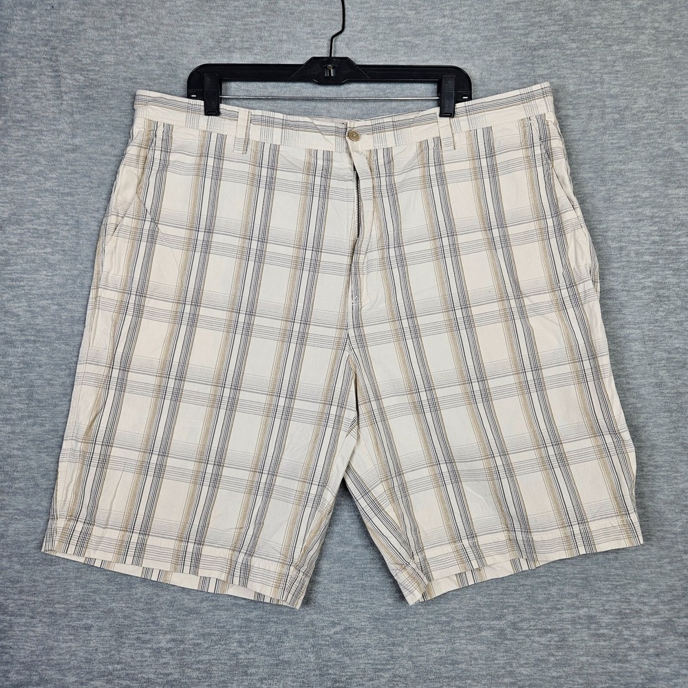 Tommy Bahama Plaid Gray White Men's Silk cotton blend Shorts Size 42